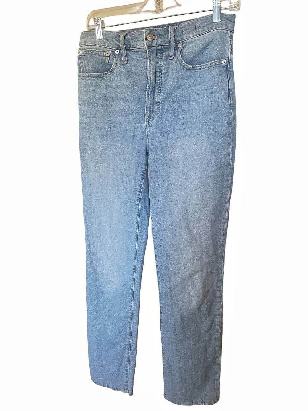 Madewell The Perfect Vintage Jeans 27T Light Wash Raw Hem - Picture 2 of 9